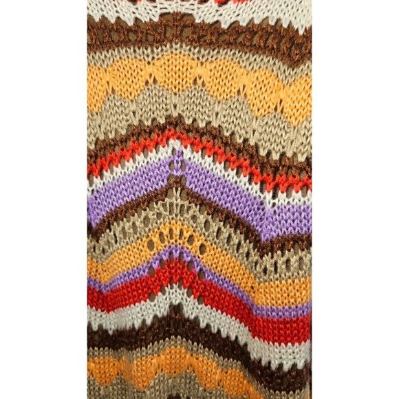 SO Goods for Life Midi Sweater Halter Dress Women Sz M Crochet Brown Orange Fall - Picture 5 of 9